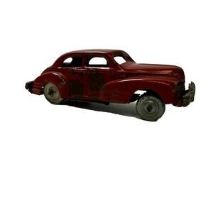 Great Vintage 1940s Occupied Japan‎ ALPS Red Friction Tin Toy Car- Works